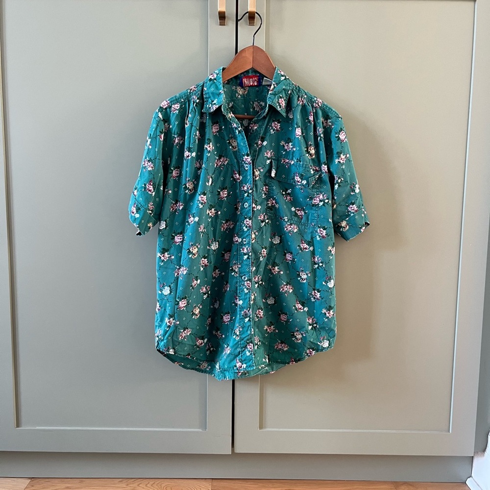 Vintage Floral Green Shirt